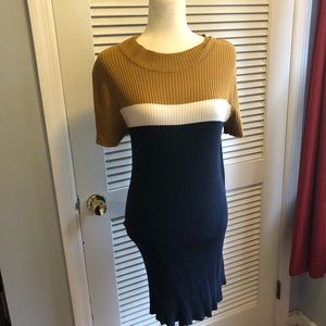 She and sky Color blocked sweater dress